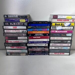 Pop Rock R&B 80s 90s Music Cassette Tapes Collection 24 Full Length 14 Singles
